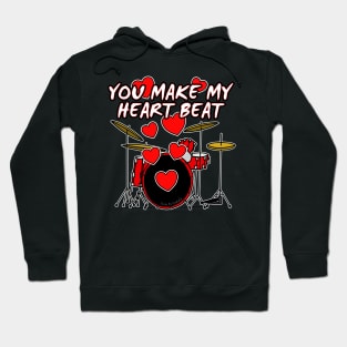 Valentines Day Drums Drummer Anniversary Wedding Musician Hoodie